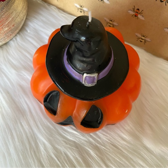 Moonlight Manor Jack O Lantern Candle With Witch Hat - Picture 3 of 9